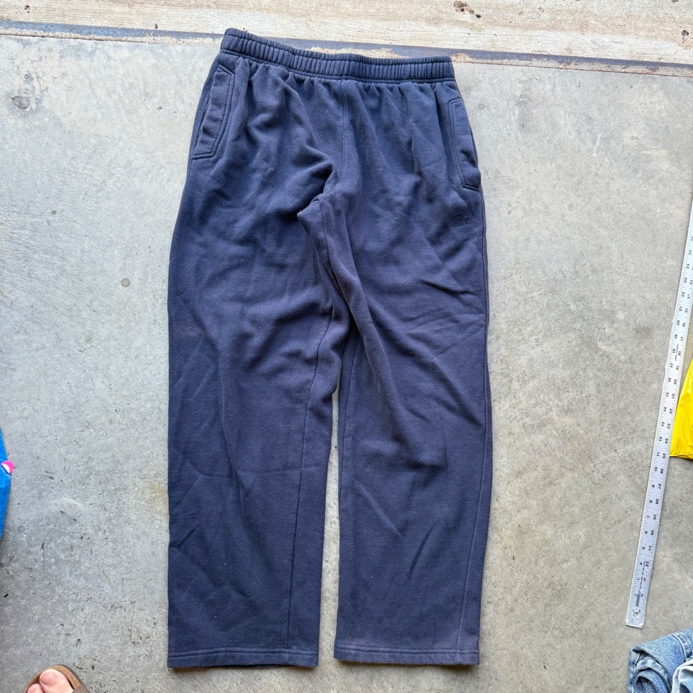 Starter Mens Navy Blue Fleece Sweatpants Straight Leg Elastic Waist Size Medium